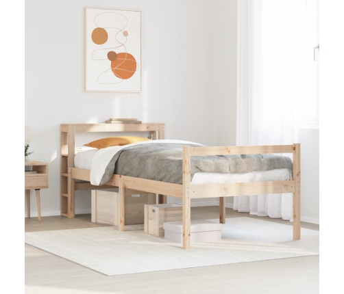 Cama personas mayores con cabecero madera maciza pino 90x190 cm