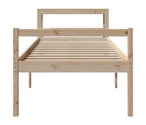 Cama personas mayores con cabecero madera maciza pino 90x190 cm