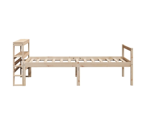 Cama personas mayores con cabecero madera maciza pino 90x190 cm