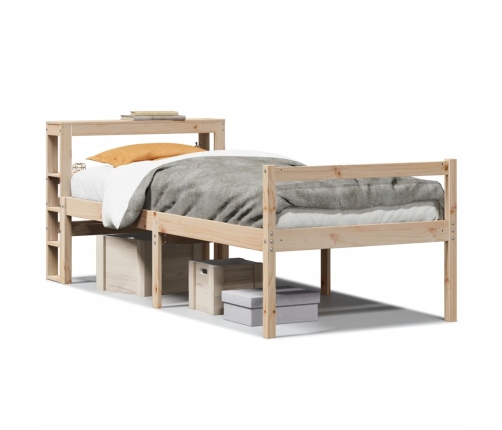 Cama personas mayores con cabecero madera maciza pino 90x190 cm