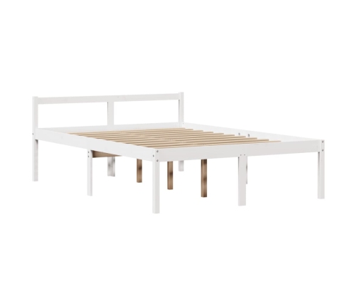 Cama personas mayores y cabecero madera pino blanco 140x190 cm