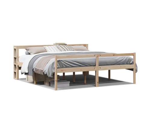 Cama para personas mayores con cabecero madera maciza 180x200cm