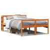 Estructura cama con cabecero madera pino marrón cera 140x190 cm