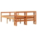 Estructura cama con cabecero madera pino marrón cera 120x200 cm
