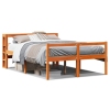 Estructura cama con cabecero madera pino marrón cera 140x200 cm