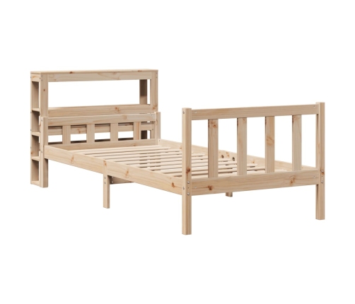 Estructura de cama sin colchón madera maciza pino 75x190 cm