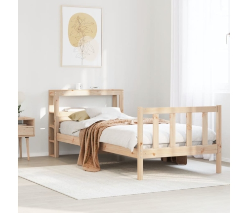 Estructura de cama sin colchón madera maciza pino 75x190 cm