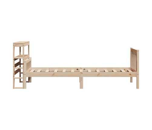 Estructura de cama sin colchón madera maciza pino 75x190 cm