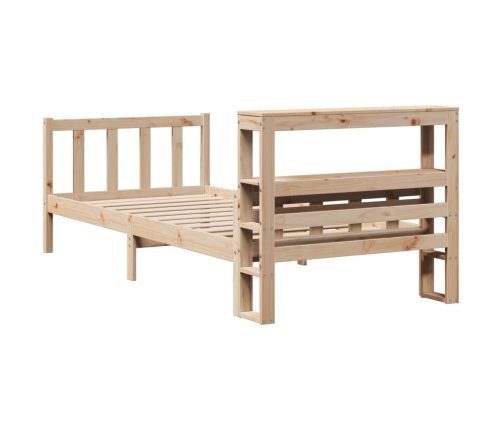 Estructura de cama sin colchón madera maciza pino 75x190 cm