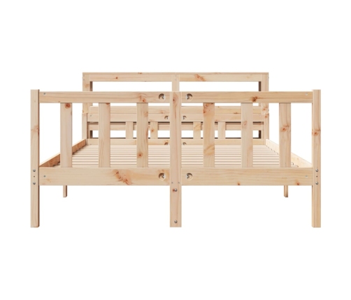 Estructura de cama sin colchón madera maciza de pino 120x190 cm