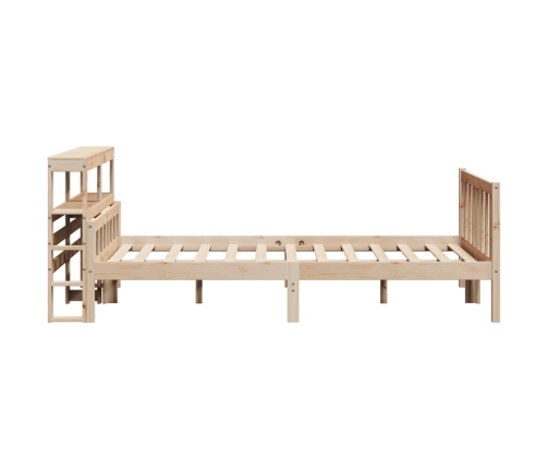 Estructura de cama sin colchón madera maciza de pino 120x190 cm