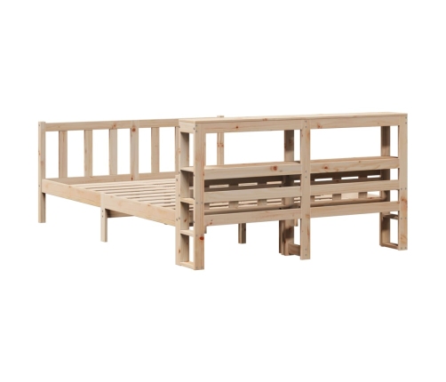 Estructura de cama sin colchón madera maciza de pino 120x190 cm