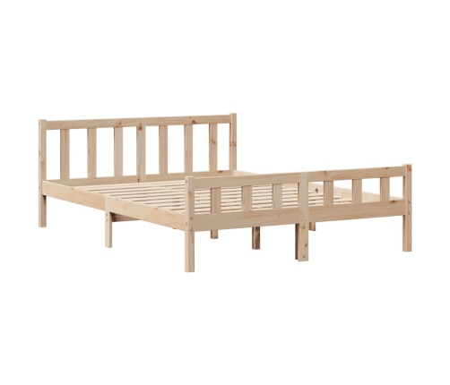 Estructura de cama sin colchón madera maciza de pino 120x190 cm