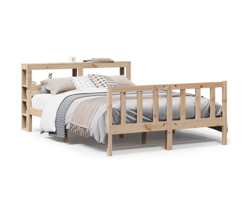 Estructura de cama sin colchón madera maciza de pino 120x190 cm