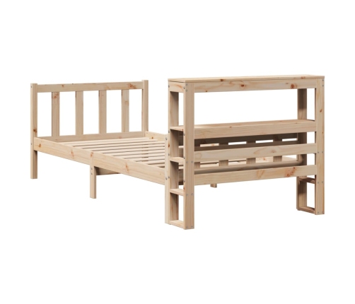 Estructura de cama sin colchón madera maciza de pino 100x200 cm