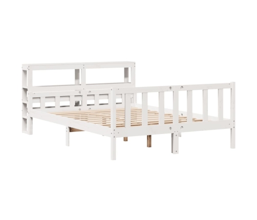 Estructura de cama sin colchón madera de pino blanca 150x200 cm