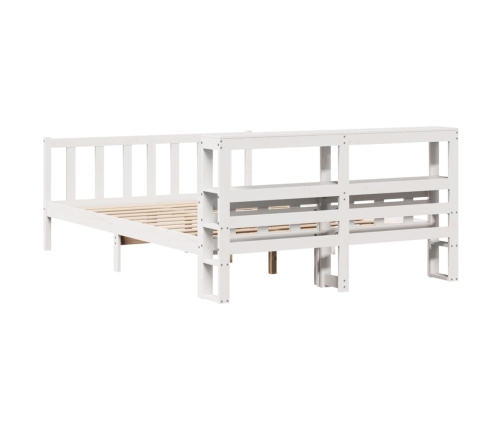 Estructura de cama sin colchón madera de pino blanca 150x200 cm