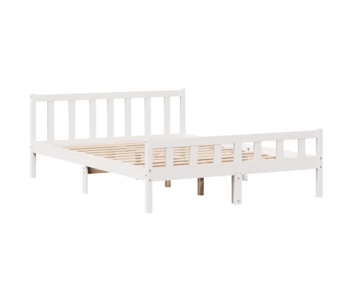 Estructura de cama sin colchón madera de pino blanca 150x200 cm