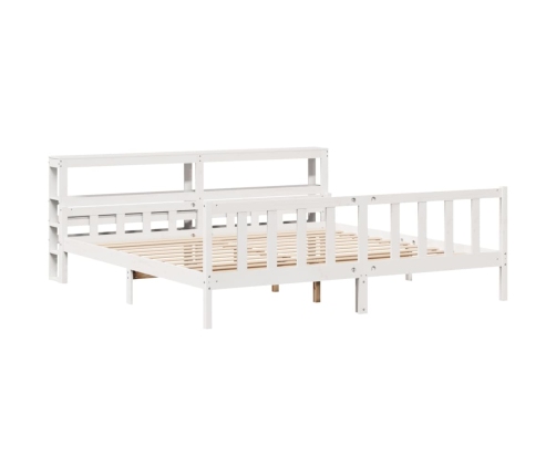 Cama sin colchón madera maciza de pino blanca 180x200 cm