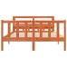 Estructura cama con cabecero madera pino marrón cera 160x200 cm