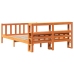 Estructura cama con cabecero madera pino marrón cera 160x200 cm