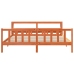 Estructura cama con cabecero madera pino marrón cera 180x200 cm