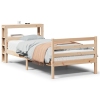 Estructura de cama con cabecero madera maciza pino 75x190 cm