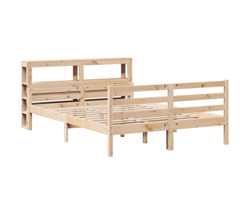 Estructura de cama con cabecero madera maciza pino 120x190 cm