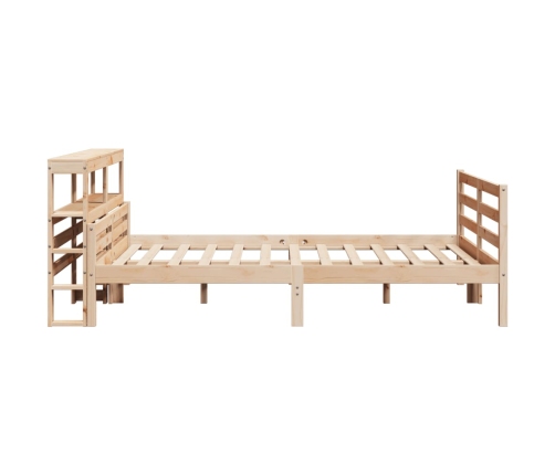 Estructura de cama con cabecero madera maciza pino 120x190 cm