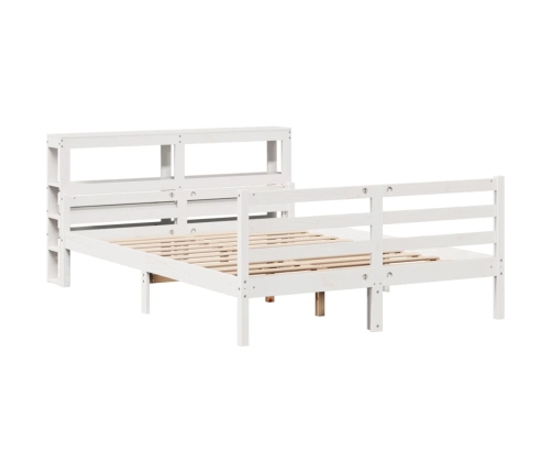 Estructura de cama con cabecero madera pino blanco 120x190 cm