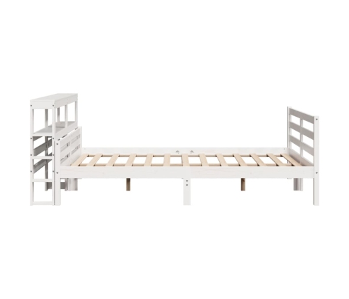 Estructura de cama con cabecero madera pino blanco 120x190 cm