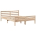 Estructura de cama con cabecero madera maciza pino 140x190 cm