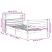 Estructura de cama con cabecero madera maciza de pino 90x200 cm