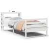 Estructura de cama con cabecero sin colchón blanco 90x200 cm