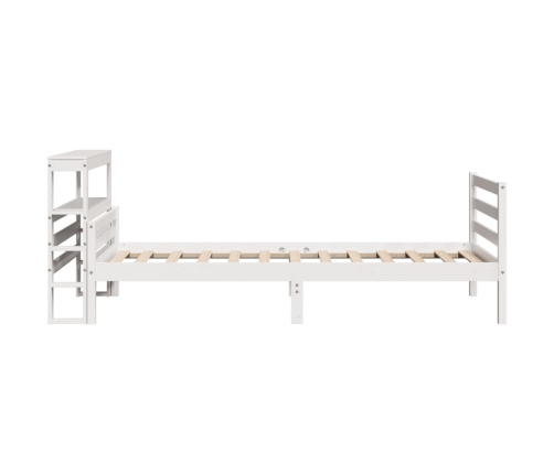 Estructura de cama con cabecero sin colchón blanco 100x200 cm