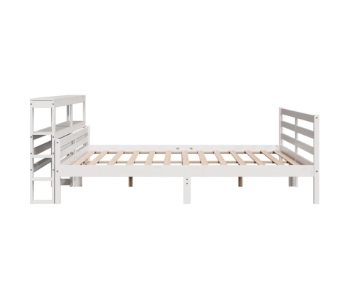 Estructura de cama con cabecero sin colchón blanco 200x200 cm