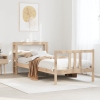 Estructura de cama con cabecero madera maciza de pino 90x200 cm