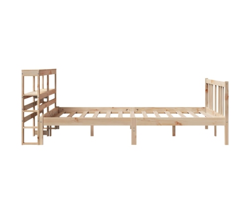 Estructura de cama con cabecero madera maciza pino 140x200 cm