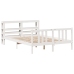 Estructura de cama con cabecero madera de pino blanco 150x200cm