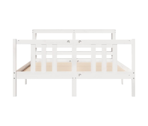Estructura de cama con cabecero madera de pino blanco 150x200cm