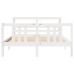 Estructura de cama con cabecero madera de pino blanco 150x200cm