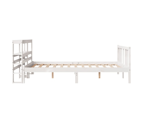 Estructura de cama con cabecero madera de pino blanco 150x200cm