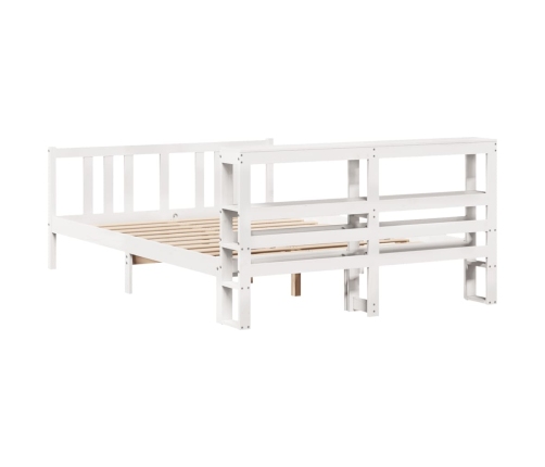 Estructura de cama con cabecero madera de pino blanco 150x200cm
