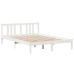 Estructura de cama con cabecero madera de pino blanco 150x200cm