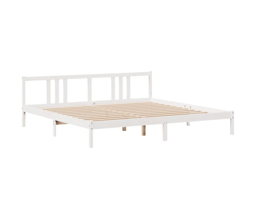 Estructura de cama con cabecero sin colchón blanco 200x200 cm