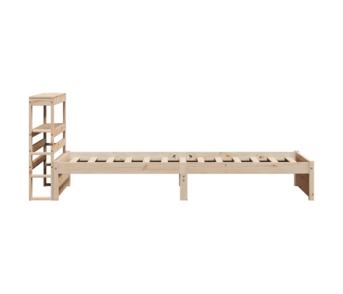 Estructura de cama con cabecero madera maciza pino 75x190 cm