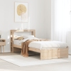 Estructura de cama con cabecero madera maciza pino 75x190 cm