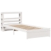 Estructura de cama con cabecero madera pino blanco 75x190 cm