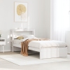 Estructura de cama con cabecero madera pino blanco 75x190 cm