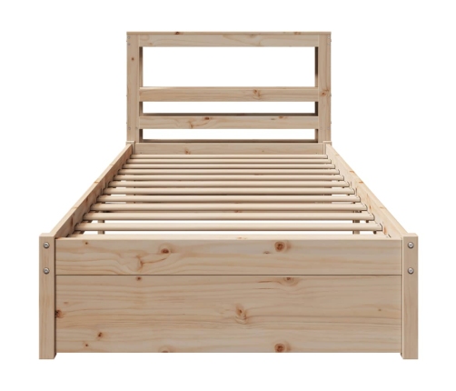 Estructura de cama con cabecero madera maciza pino 90x190 cm